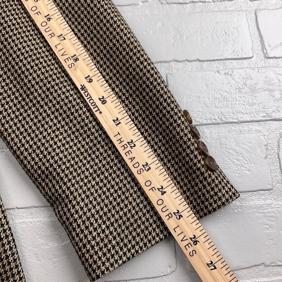 Ralph Lauren Chaps Men 40Tall‎ Black Tan Houndstooth Silk Wool Classic Canada - Picture 11 of 15